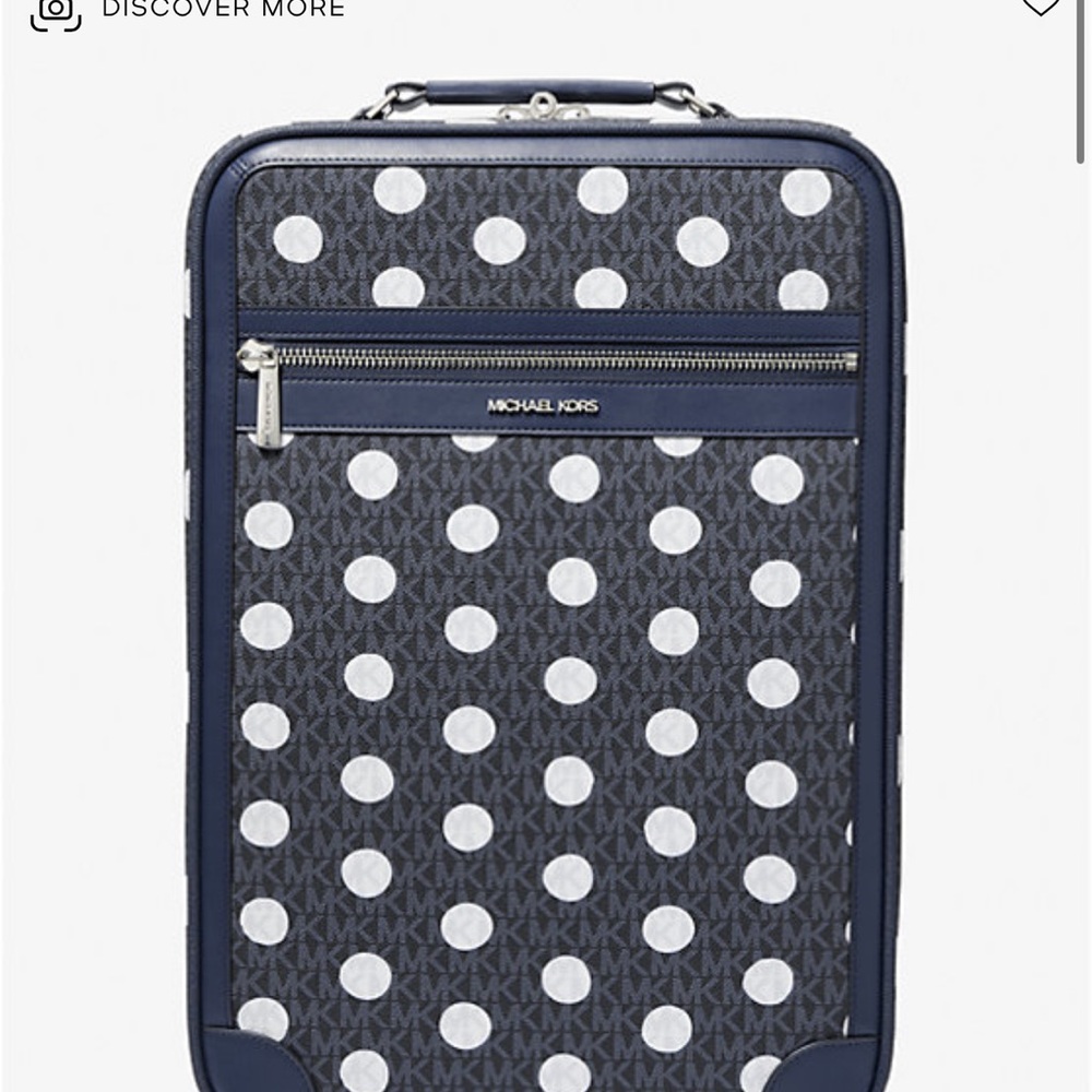Michael Kors Small Polka Dot Signature Logo Suitcase Navy